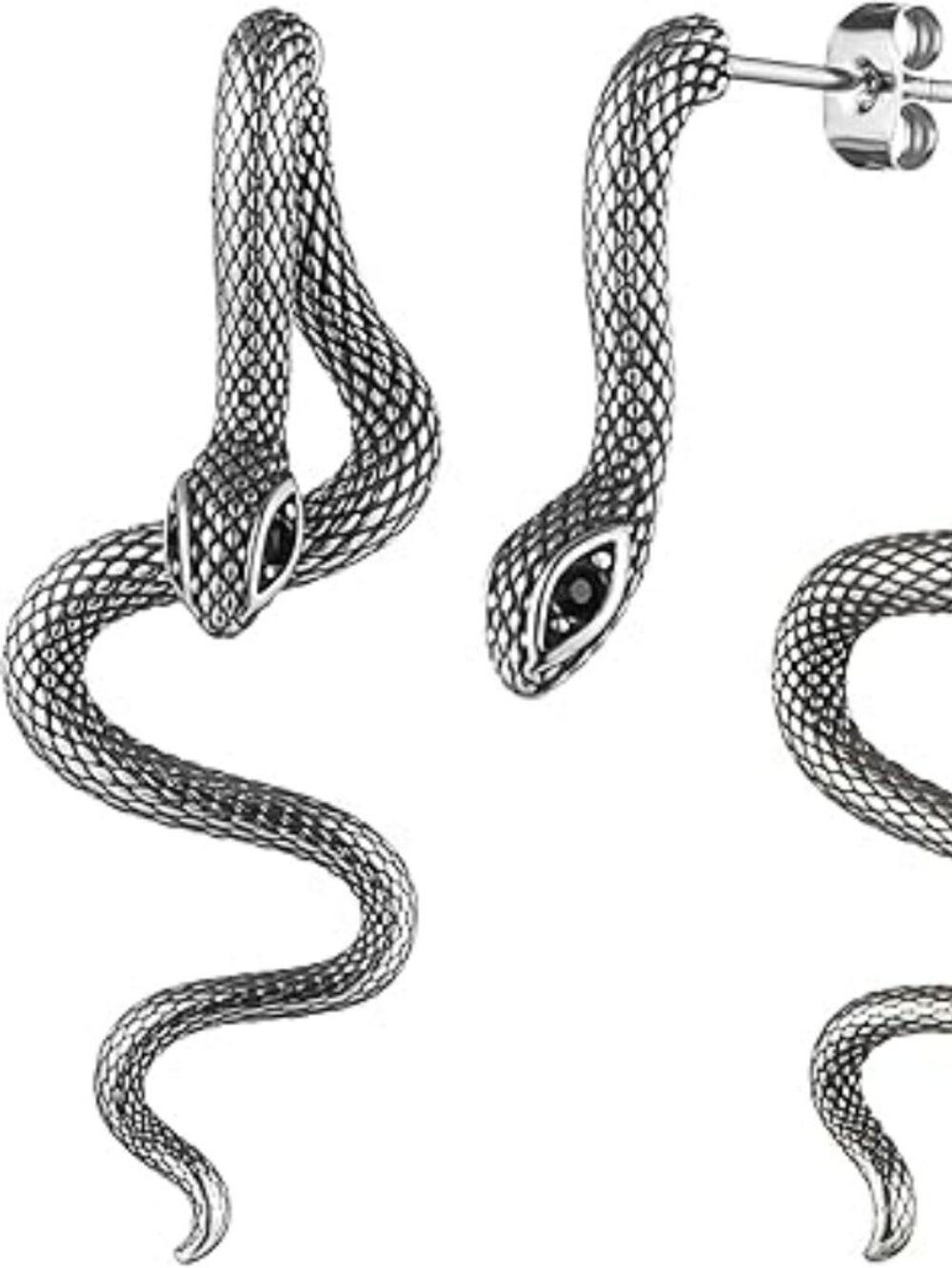 NEW Retro Snake Earrings Women Stainless Steel Gothic Punk Snake Stud Jewelry